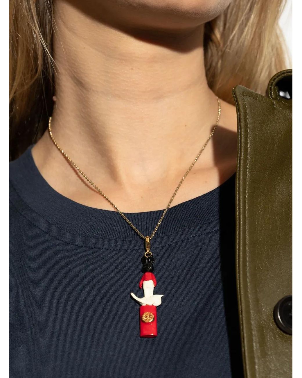 Charm Con Motivo De Conejo Marni de color Red
