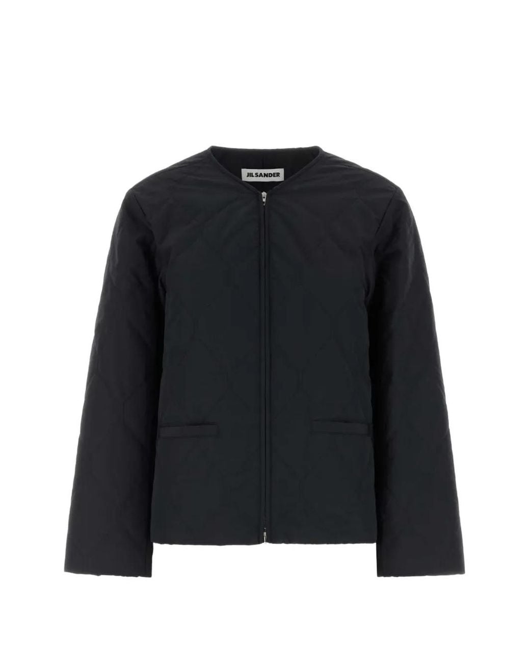 Jil Sander Black Quilted Zip-Up Jacket