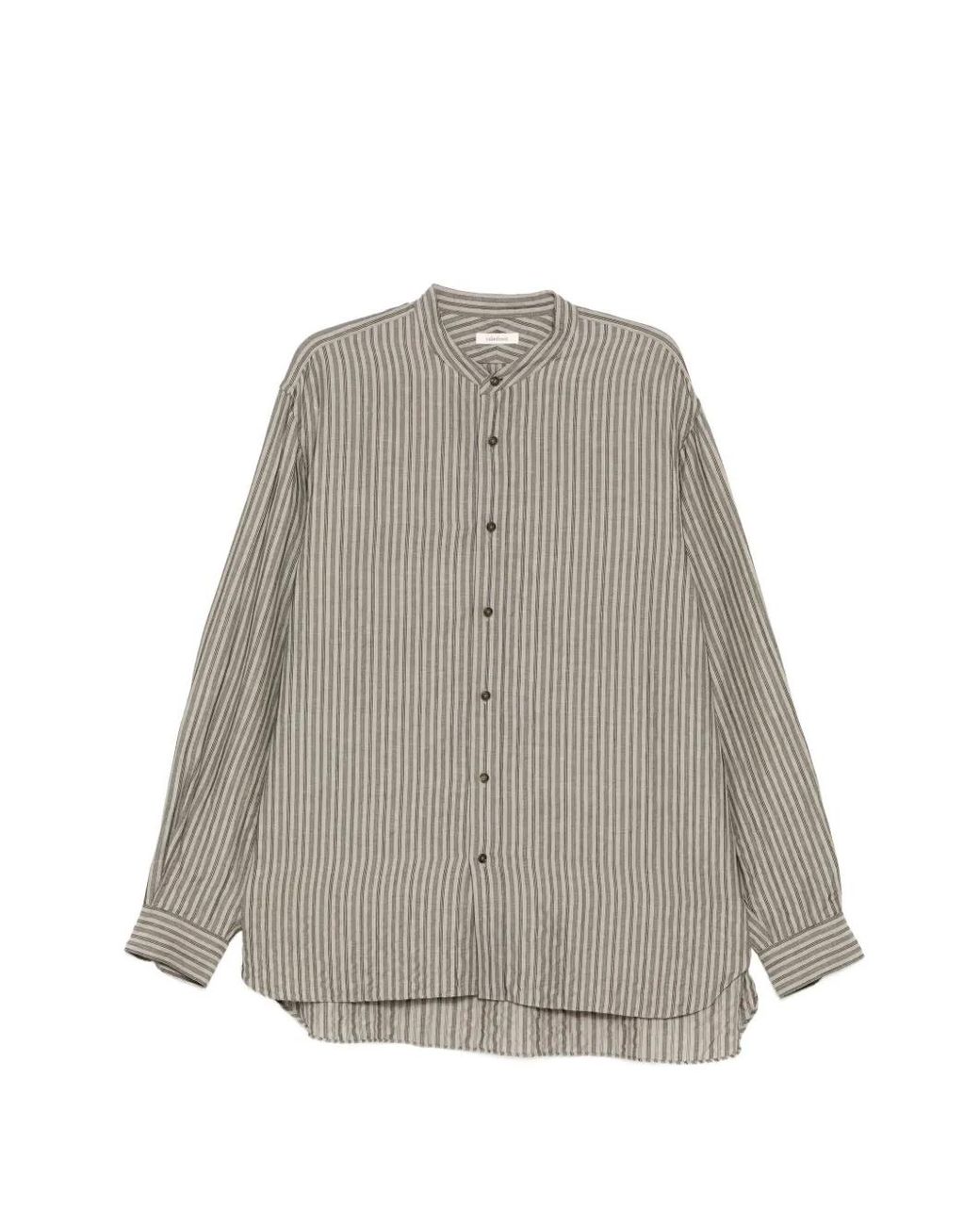 CALMLENCE Gray Striped Shirt for men