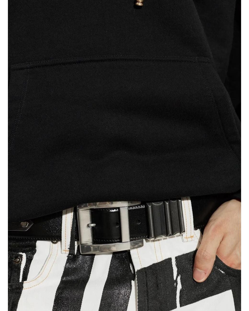 Versace White Leather Belt 4 Cm for men