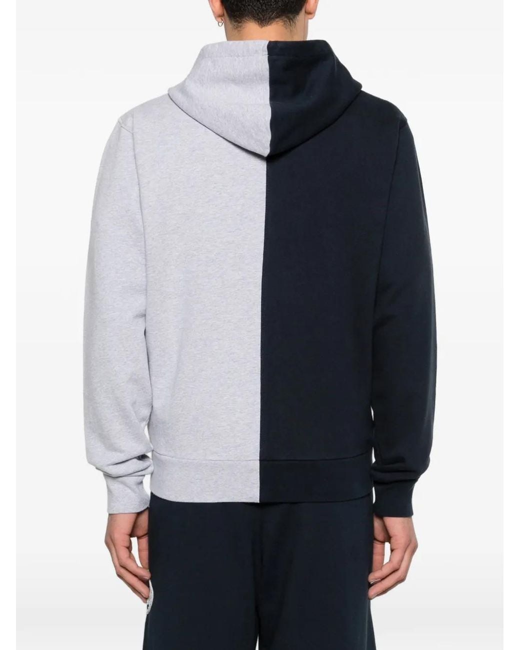 Arte' Blue Split Logo Zip Hoodie