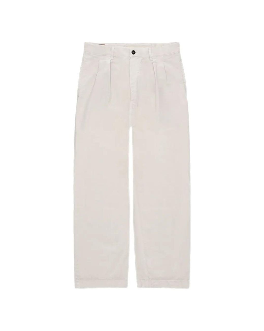 Fortela White Front-Pleated Trousers for men