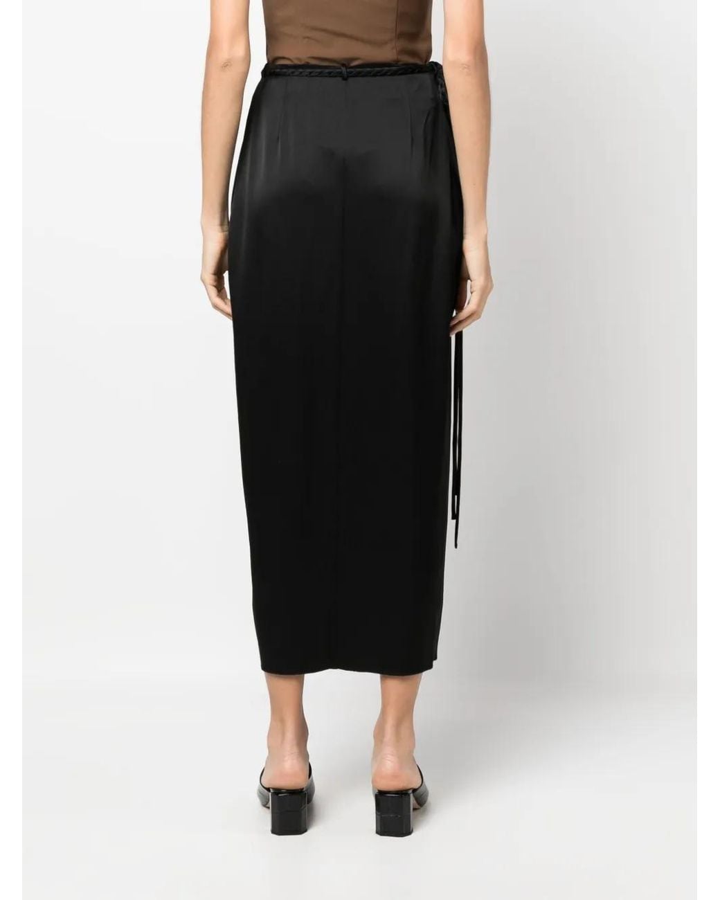 Nanushka Black Racha Wrap Skirt