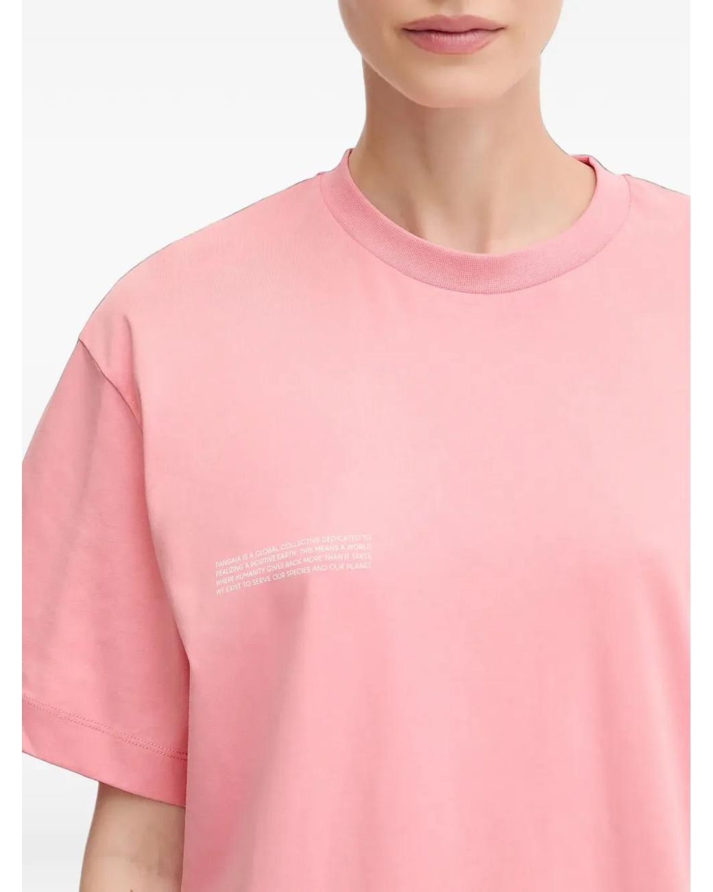 PANGAIA Pink Logo-Print Short-Sleeve T-Shirt
