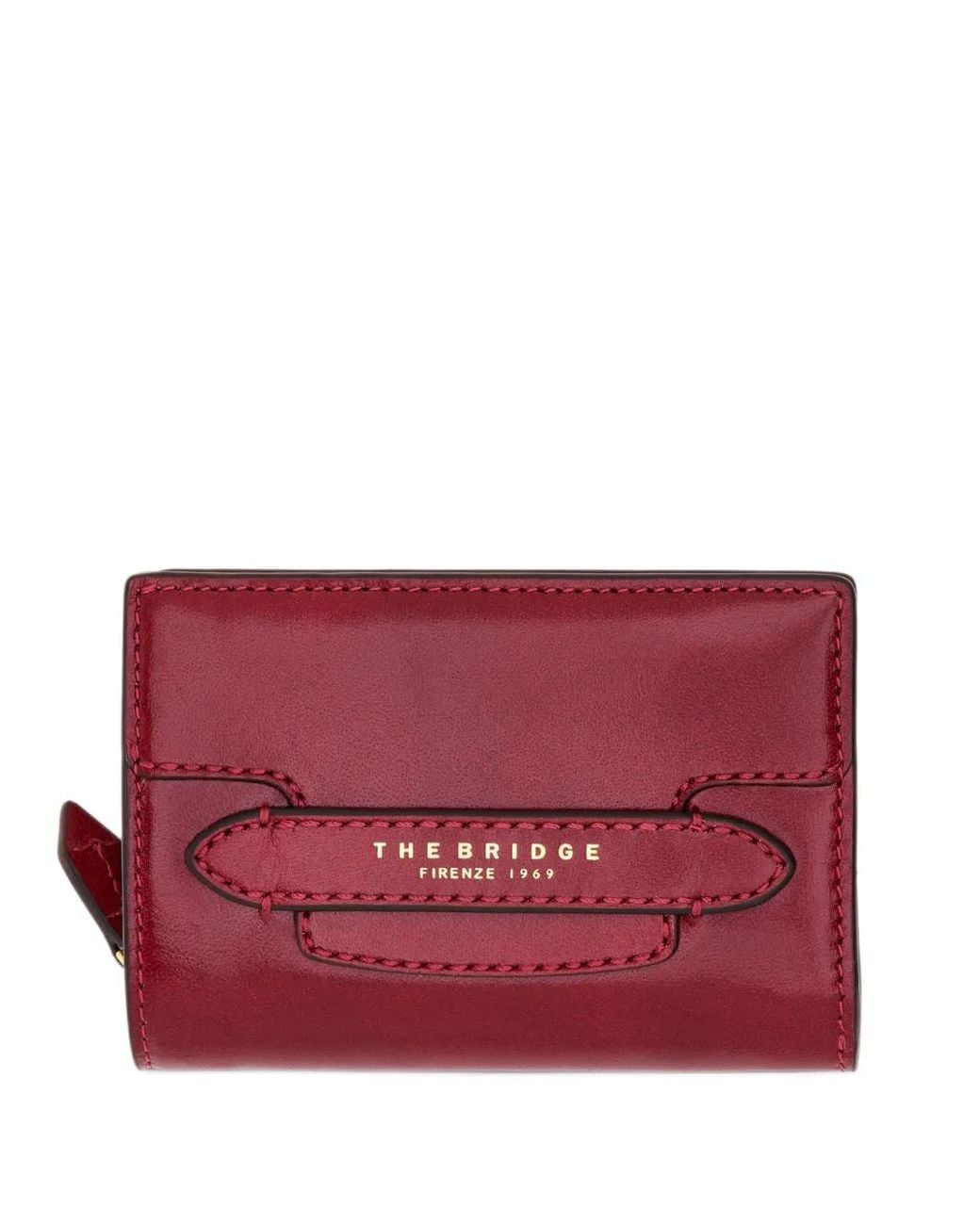 The Bridge Red Logo-Print Leather Wallet