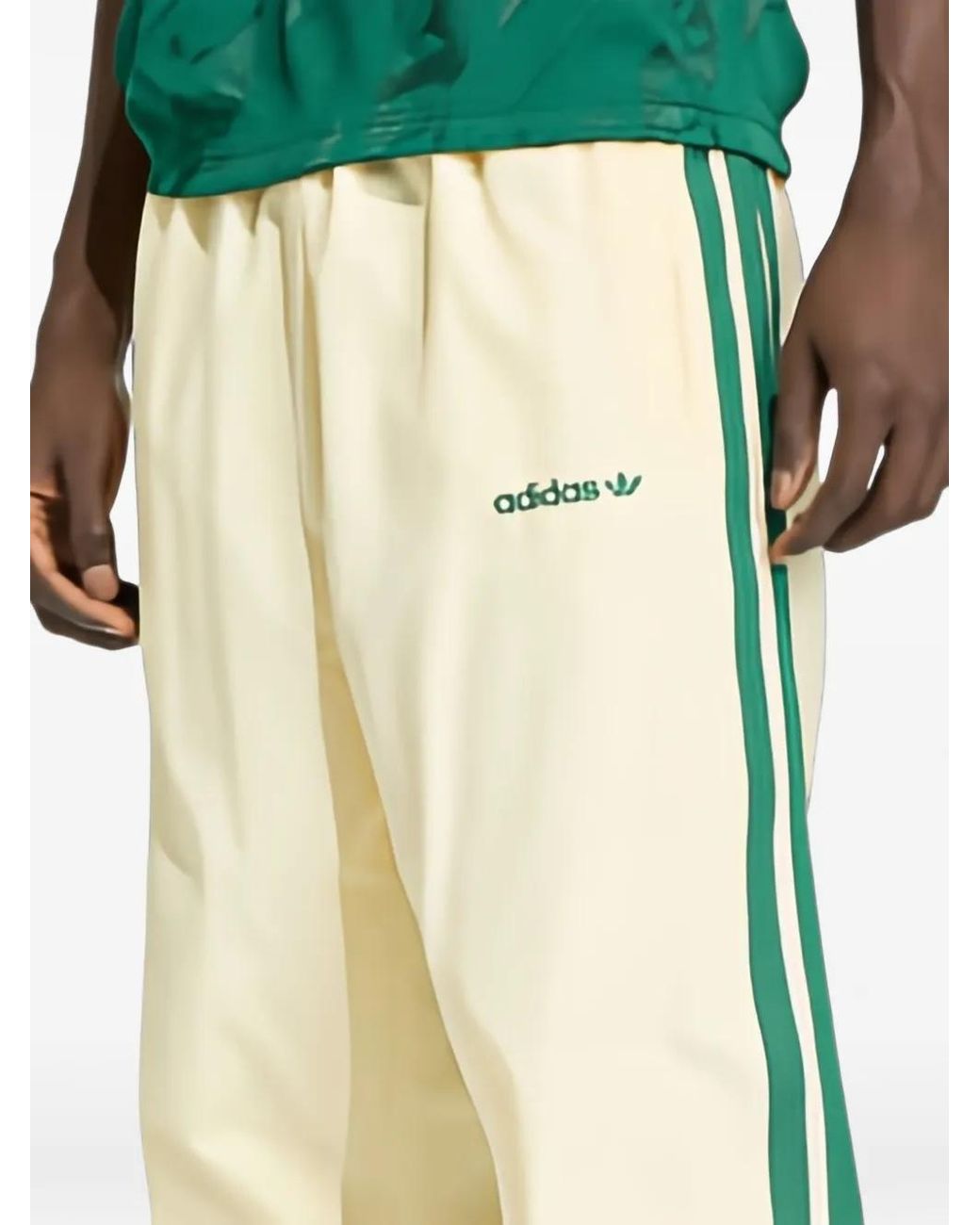 Adidas Natural Cutline Side-Stripe Track Pants for men