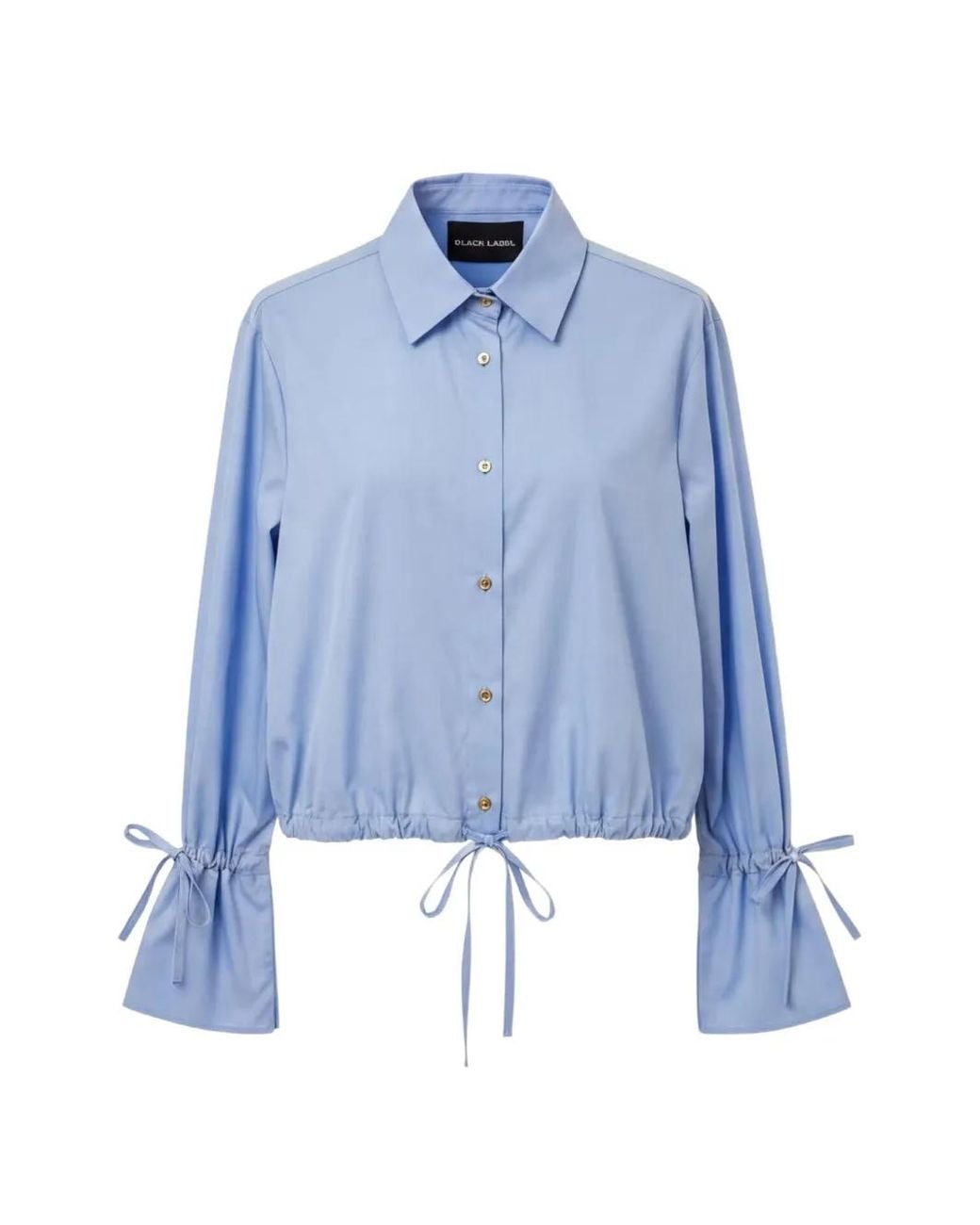 Ralph Lauren Blue Drawstring-Hem Long-Sleeve Shirt