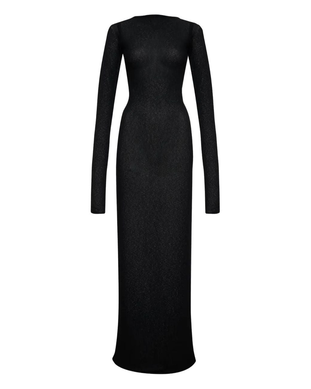 Rhude Black Sheer Knit Jersey Dress