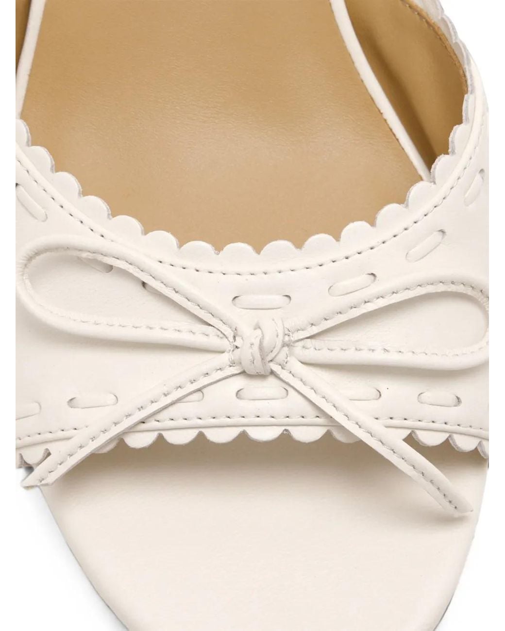 Badgley Mischka Natural Yaritza Bow-Detail Sandals