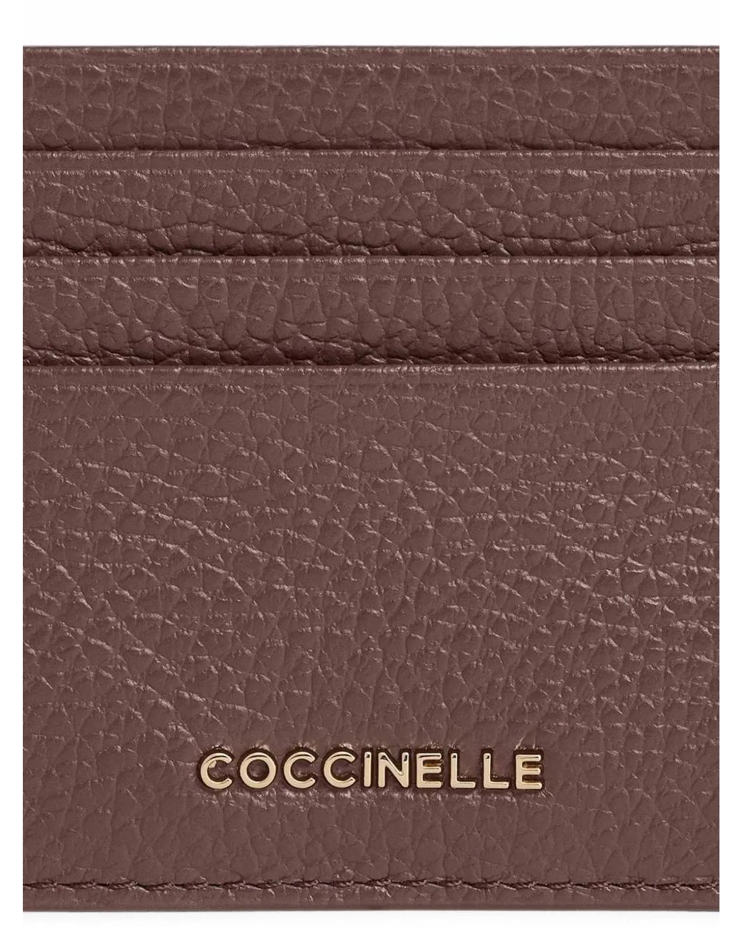 Coccinelle Brown Metallic Small Leather Card Holder