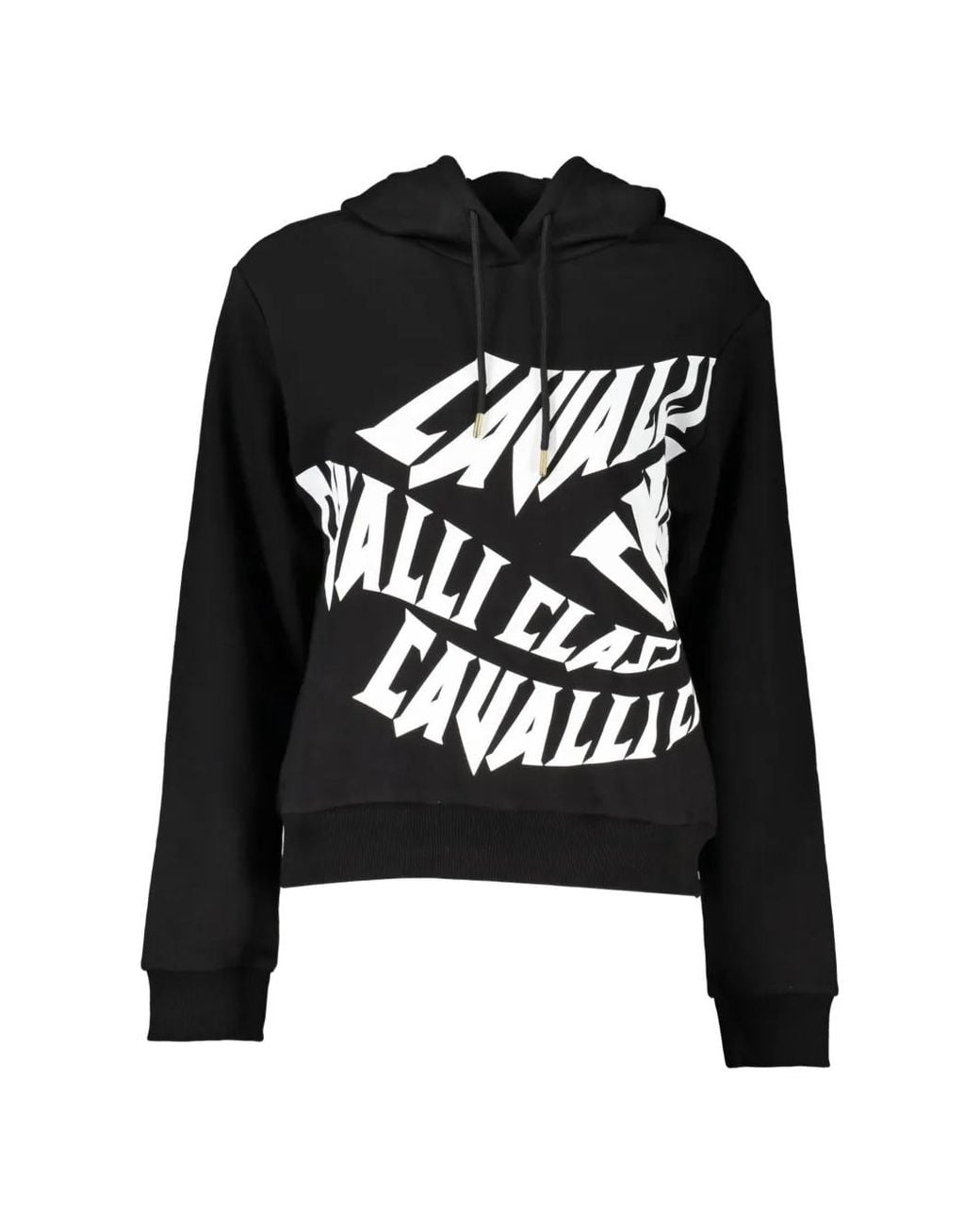 Roberto Cavalli Black Logo-Print Hoodie