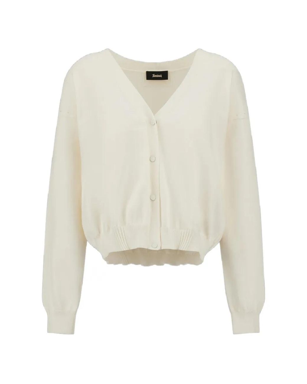 Laminar White V-Neck Button-Up Cardigan