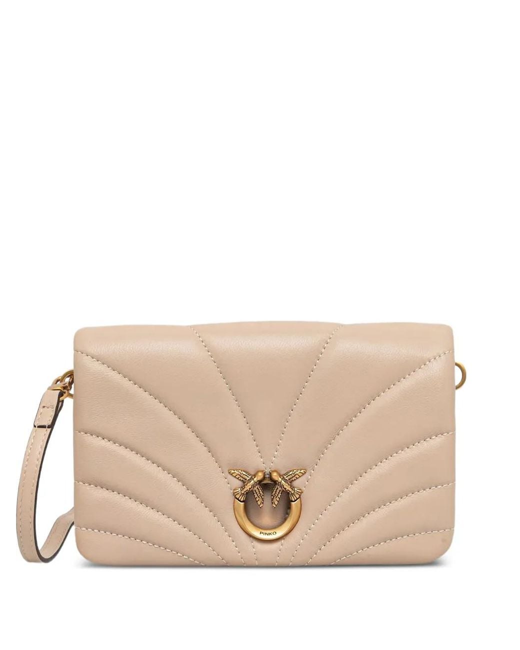 Pinko Natural Small Love Bag Click Horizontal Shoulder Bag