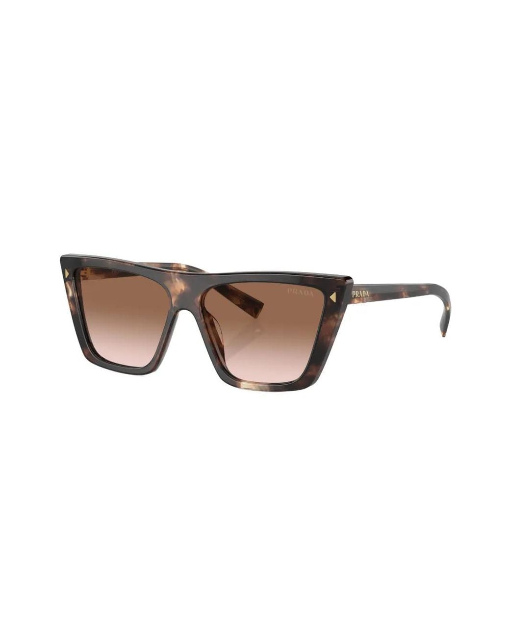 Prada Brown Square-Frame Tortoiseshell-Effect Sunglasses