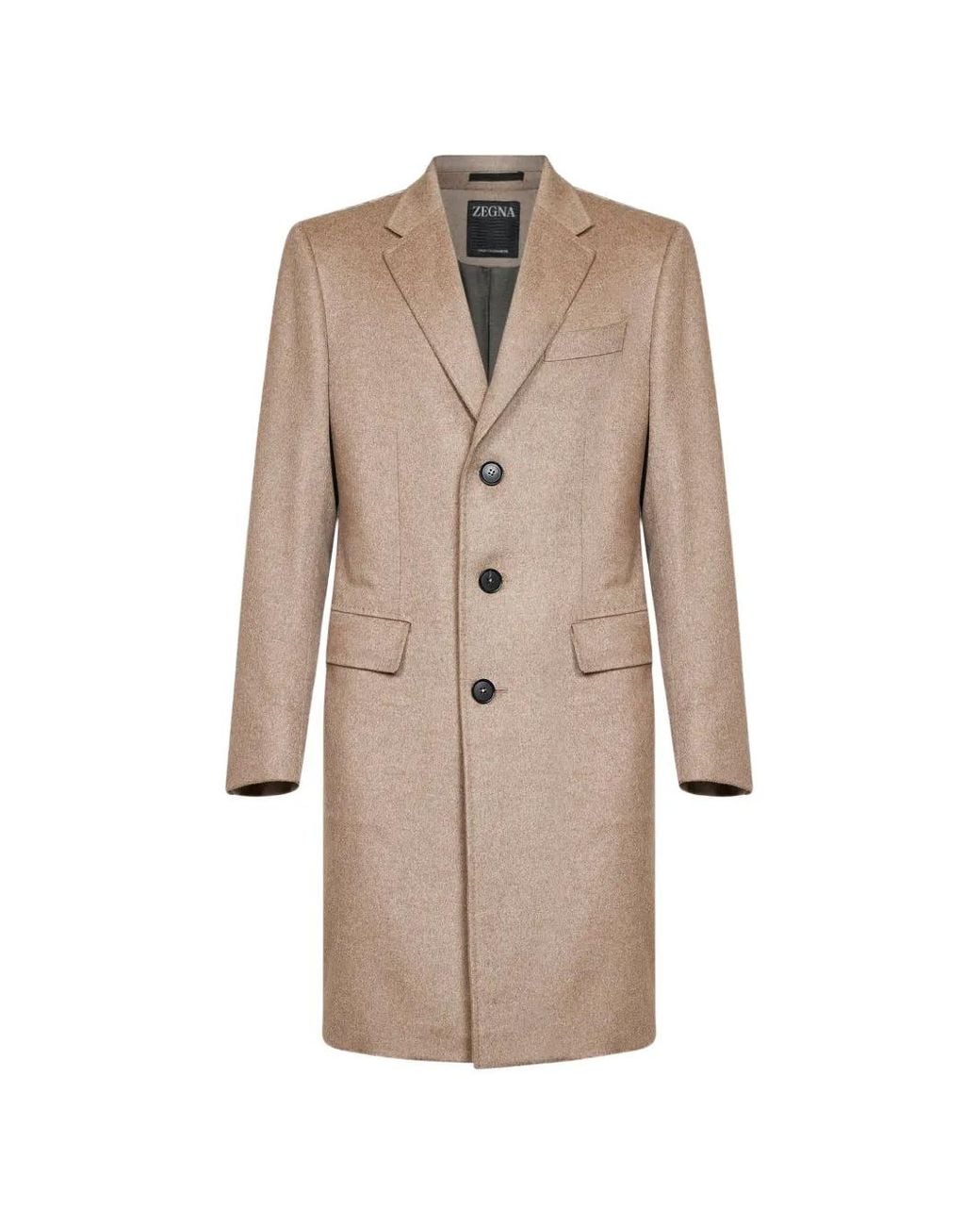 Zegna Natural Oasi Cashmere Single-Breasted Coat for men