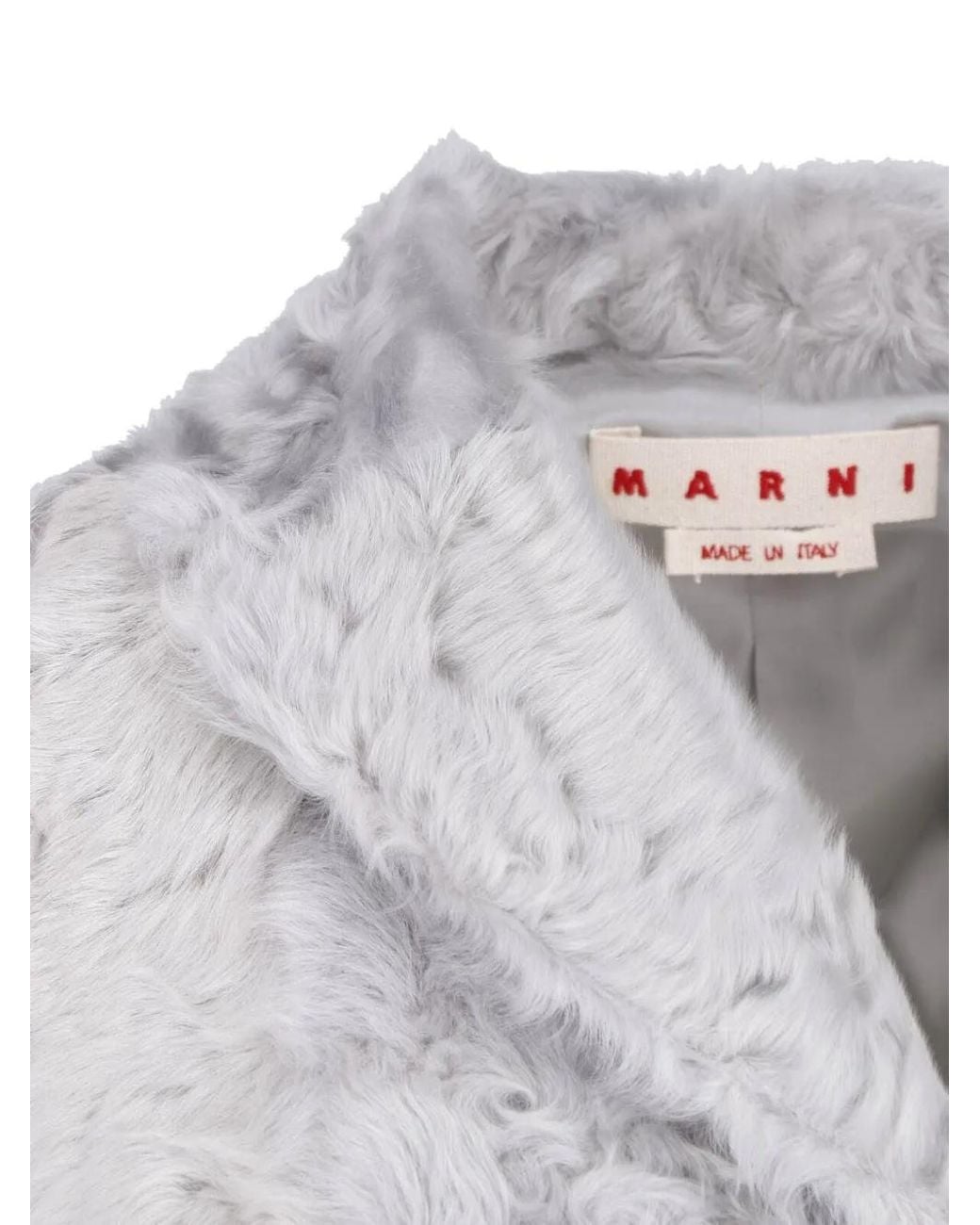 Marni Gray Lamb-Fur Coat