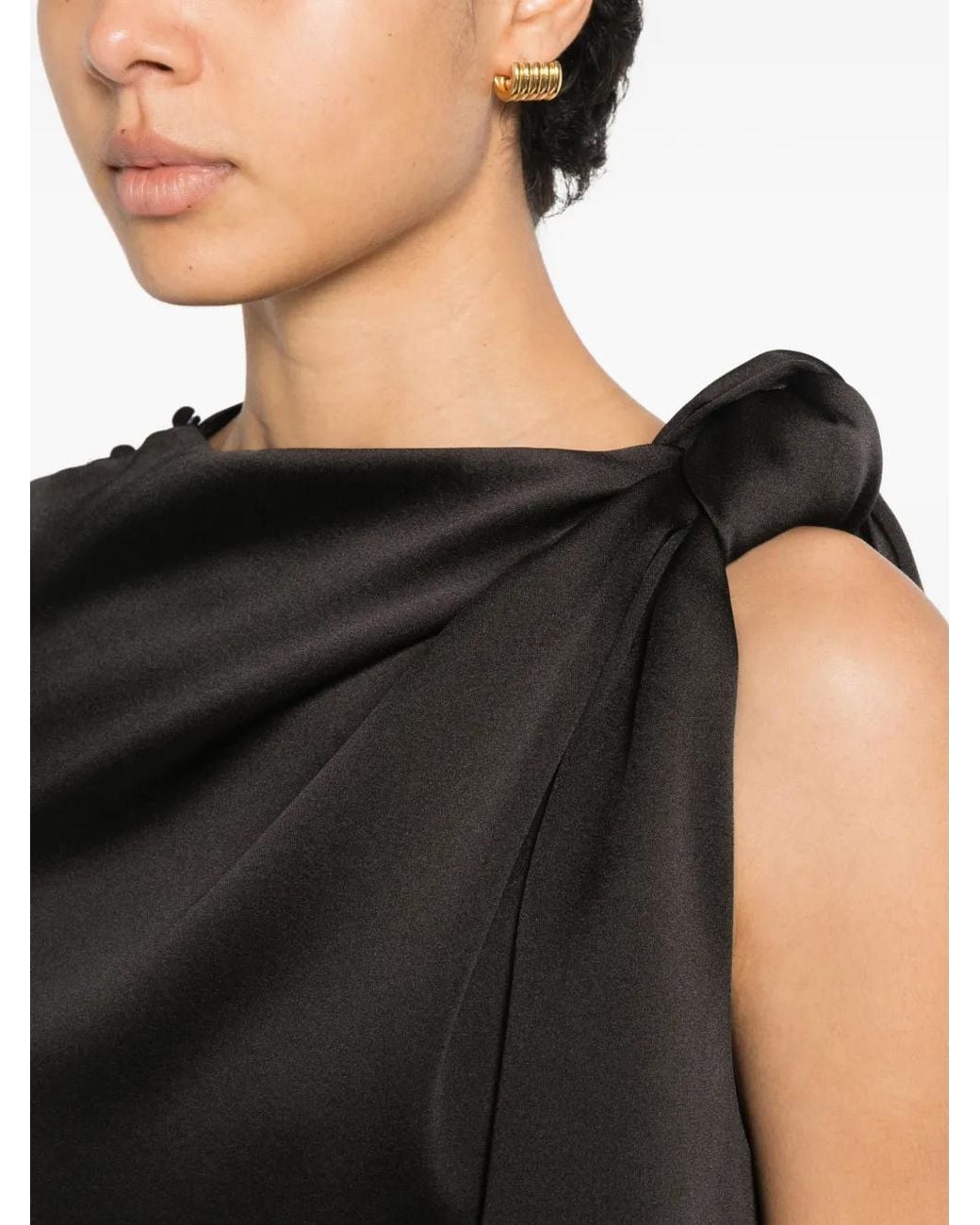 ELEH Black Knot-Detail Mini Dress
