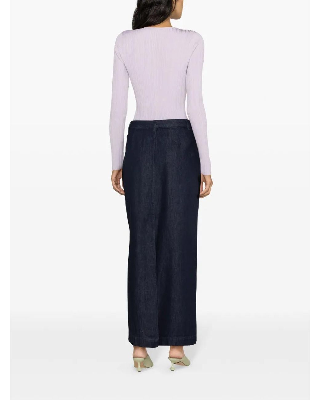 Theory Blue Pencil Midi Skirt