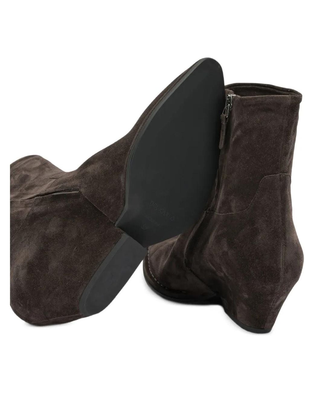 Roberto Del Carlo Black Suede Pointed-Toe Boots