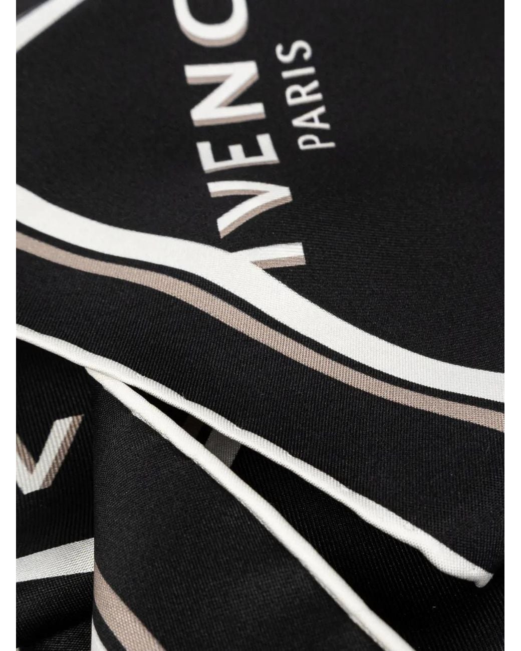 Givenchy Black Logo-Print Silk Scarf