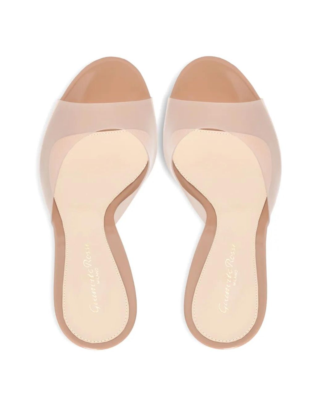 Gianvito Rossi Pink Clear-Strap Mule Sandals