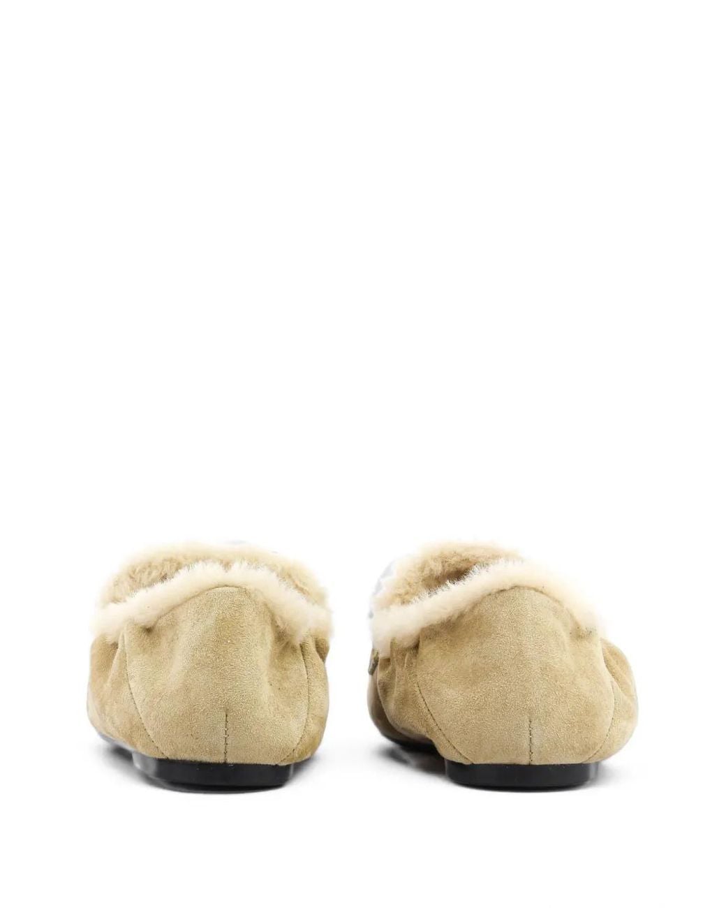 Guglielmo Rotta White Shearling-Lined Suede Loafers