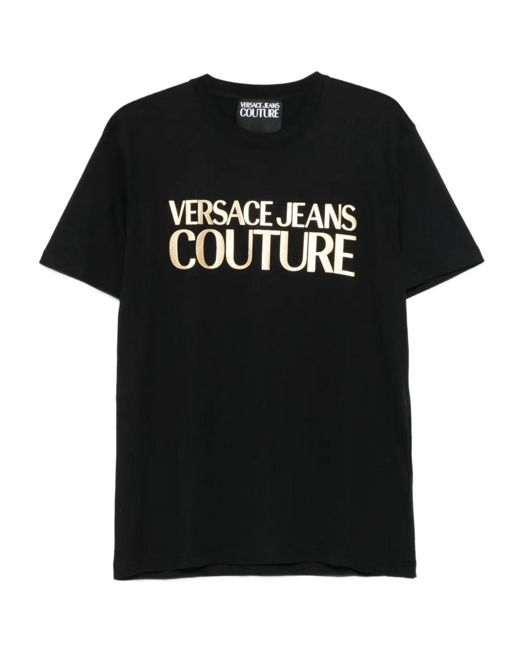 Versace Jeans Couture Black Logo-Print T-Shirt for men