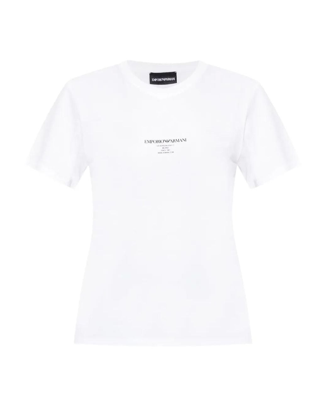 Emporio Armani White Logo Cotton T-Shirt