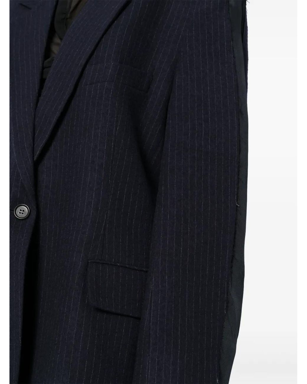 Pushbutton Blue Raw Edge Jacket