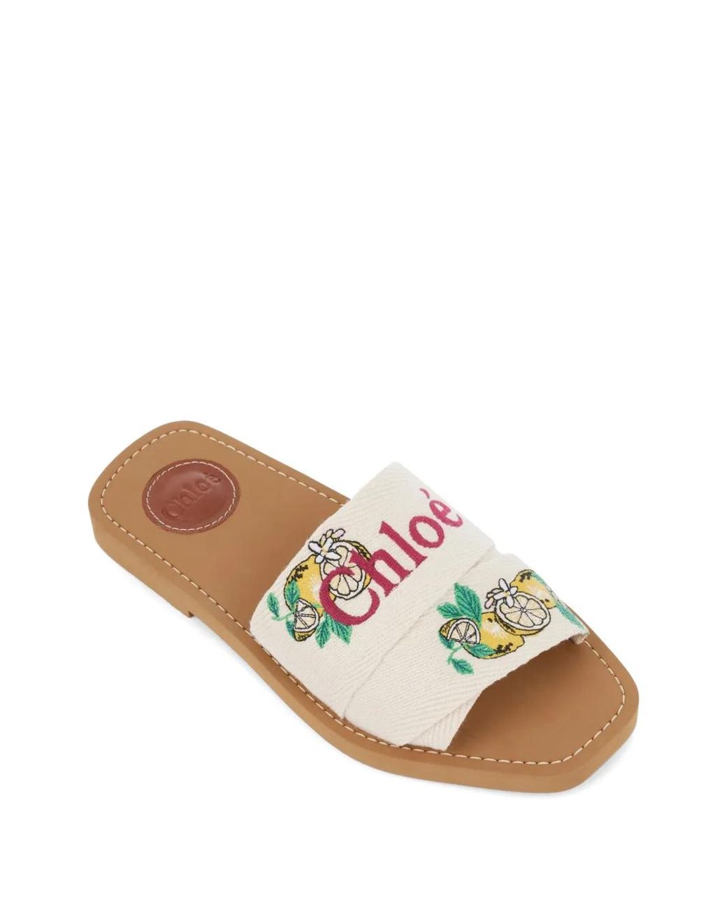 Chloé White Woody Sabot Mules