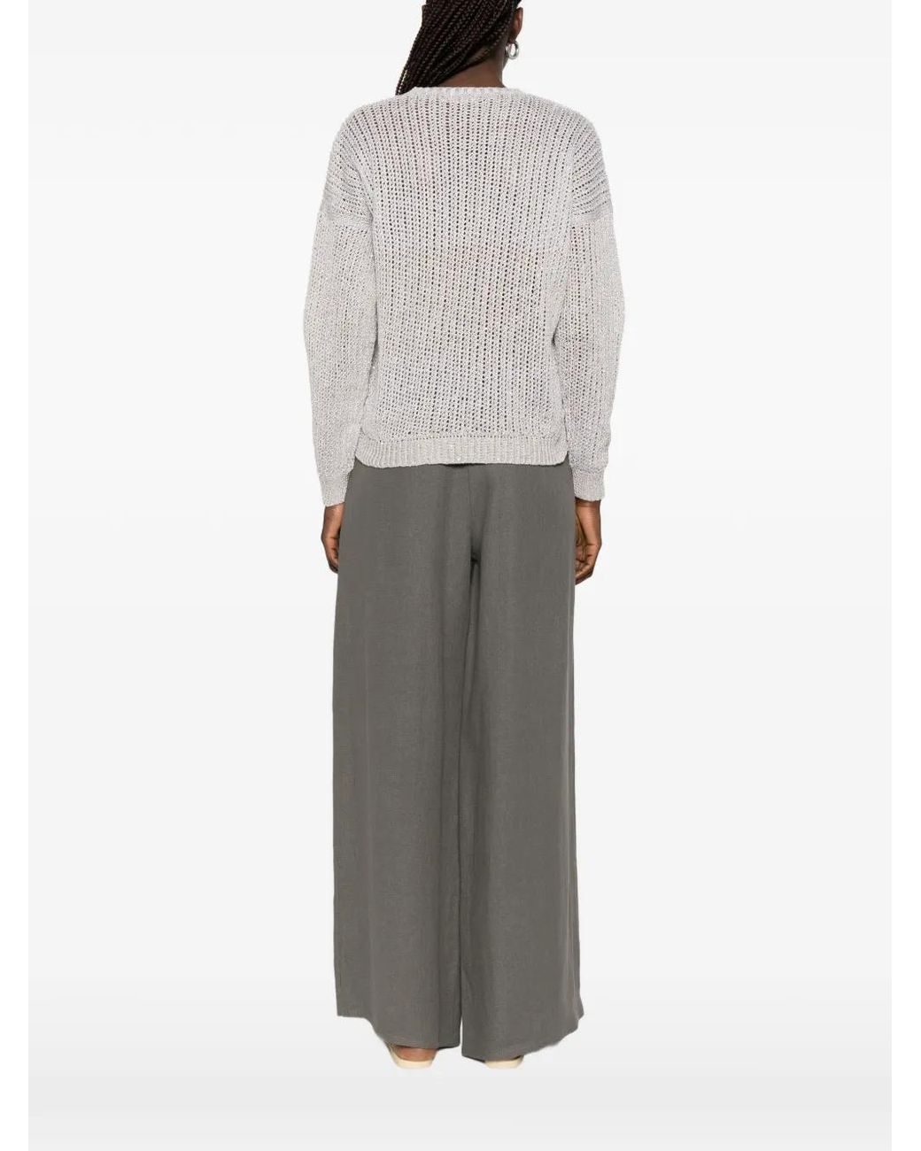 Neera White V-Neck Sweater