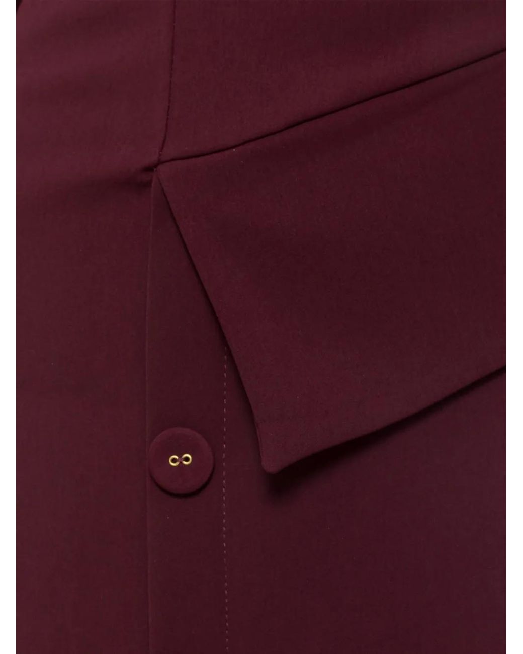 Nissa Purple Button-Detail Midi Dress
