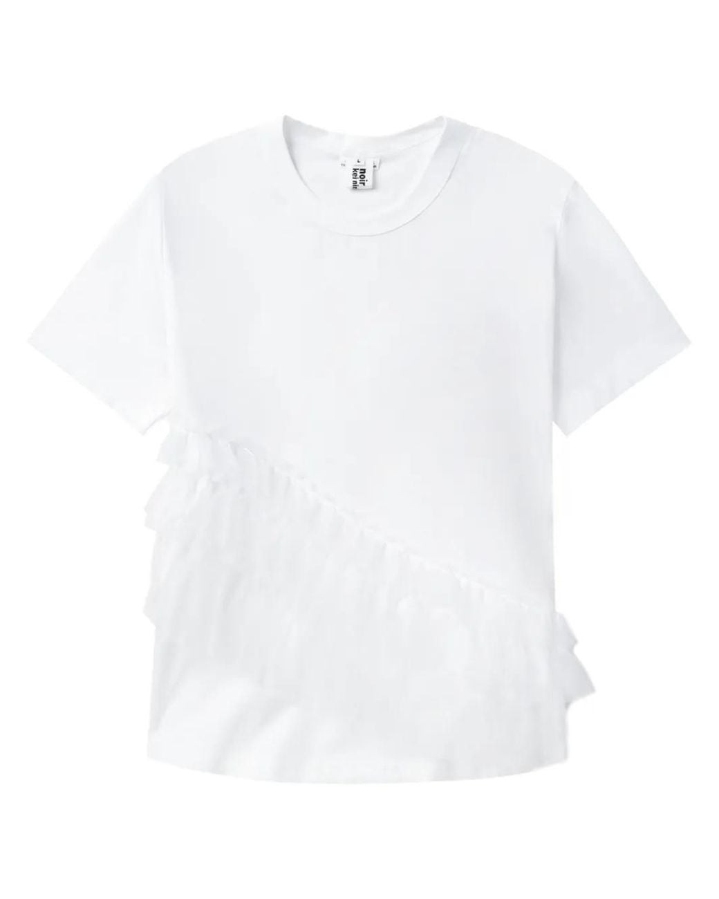 Noir Kei Ninomiya White Ruffled Cotton T-Shirt