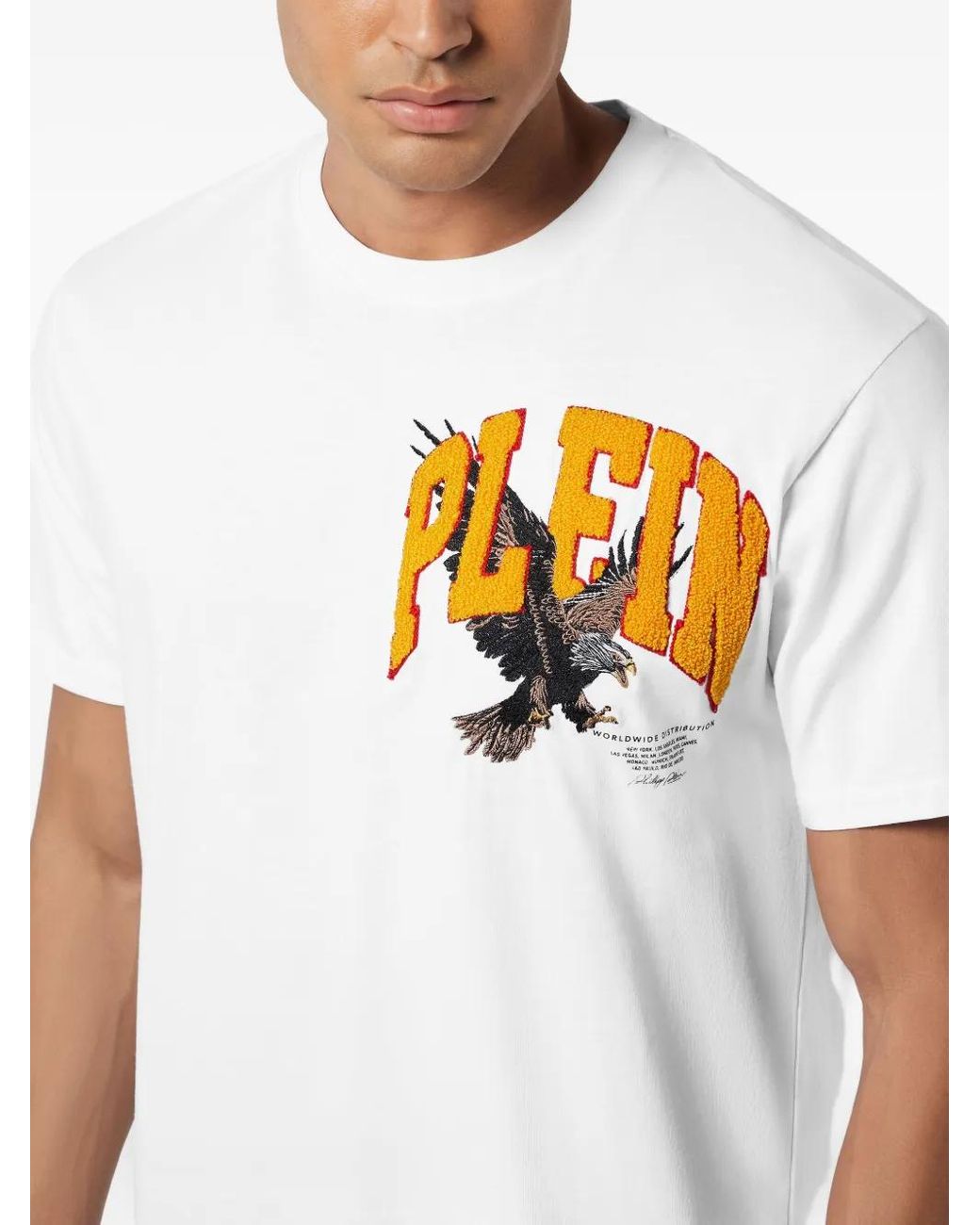 Camiseta Crystal Mini Eagle Philipp Plein de hombre de color White