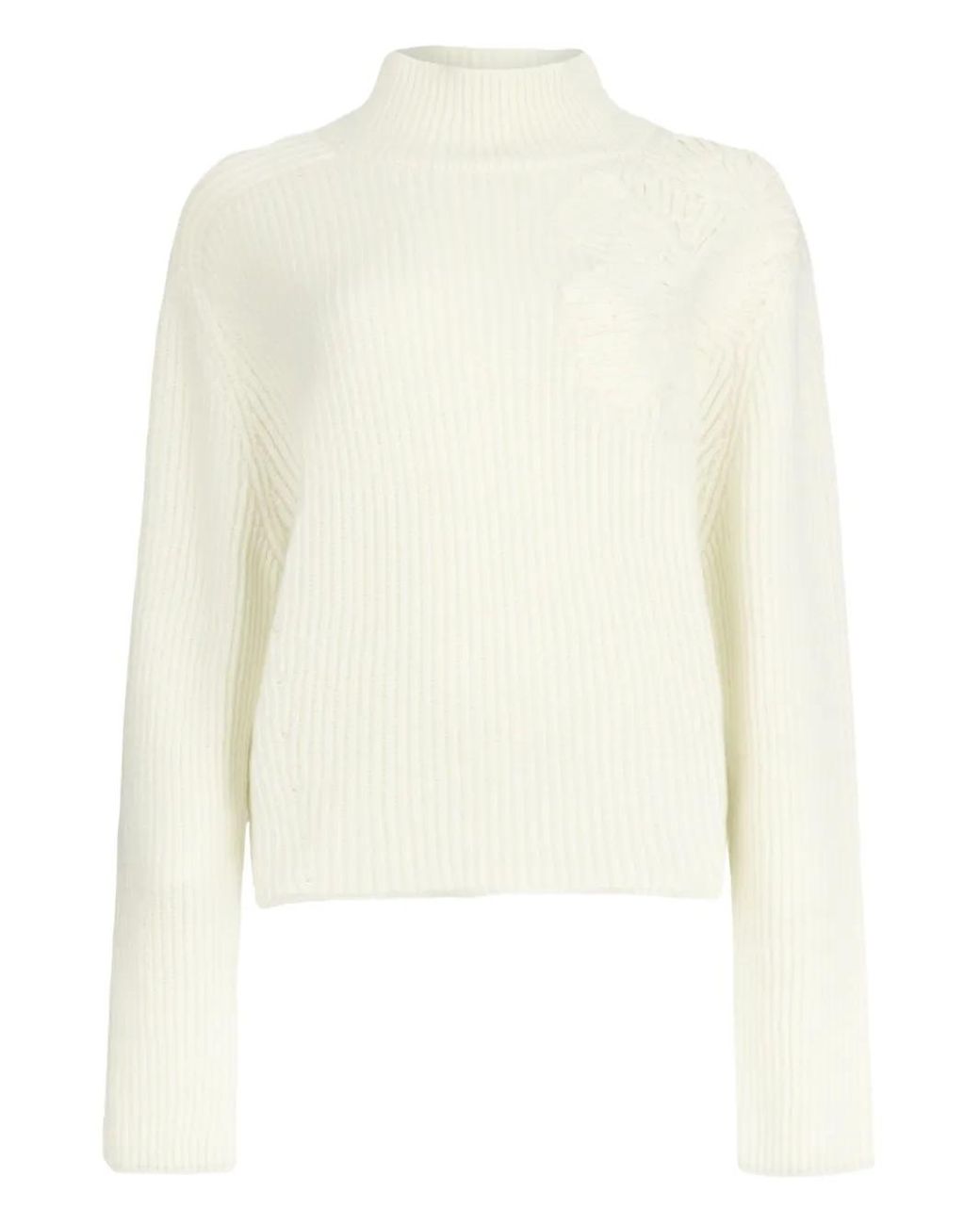 Liu Jo White High-Neck Embellished Sweater