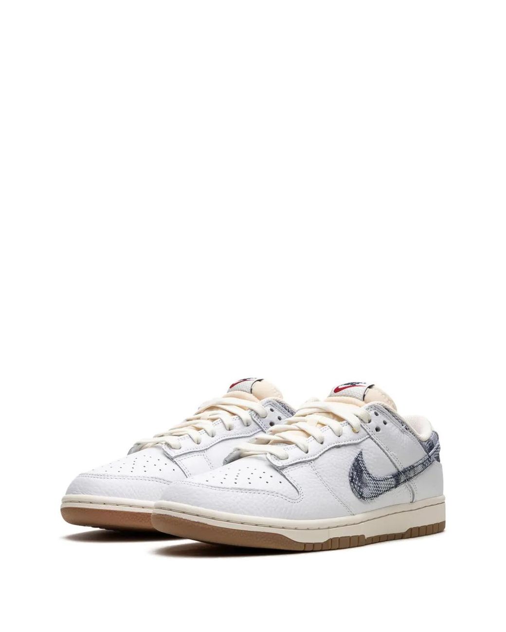 Nike White Dunk Low "Washed Denim" Sneakers