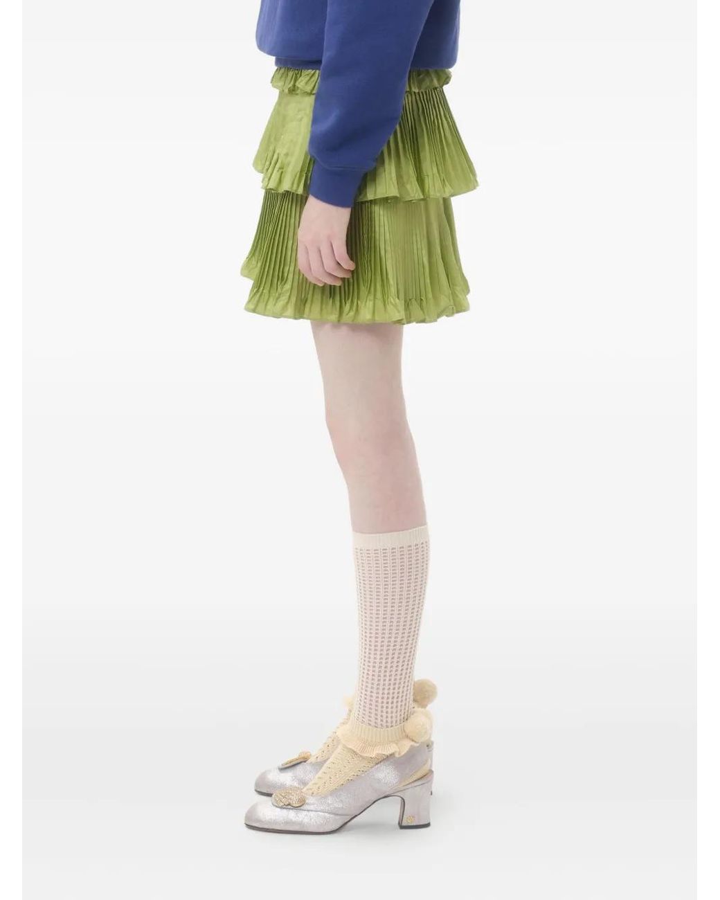 Valentino Garavani Green Taffeta Skirt