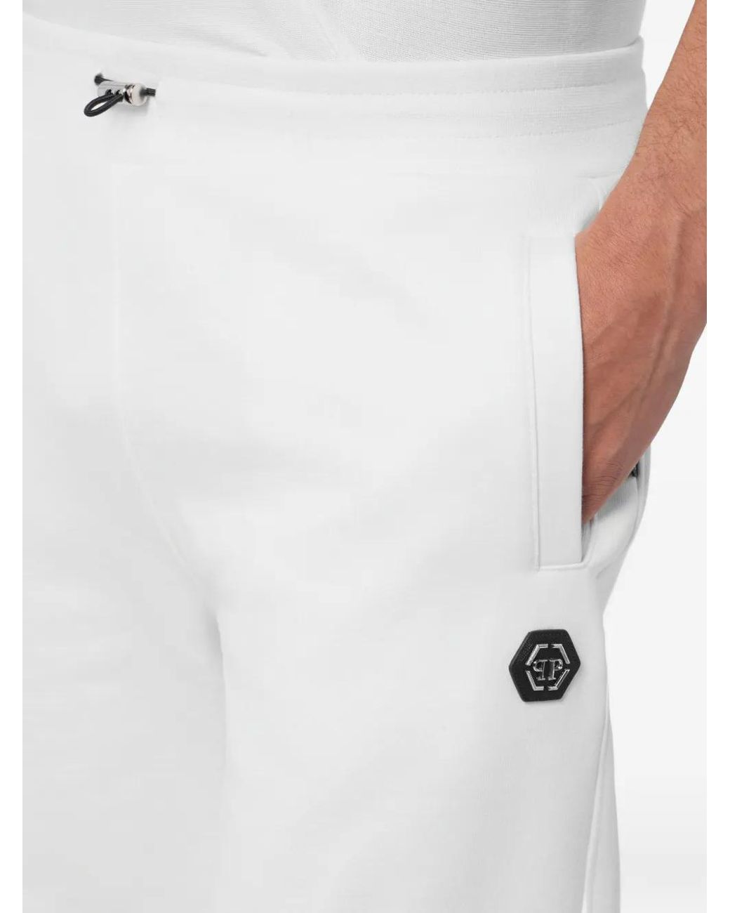 Philipp Plein White Drawstring-Waist Track Pants for men