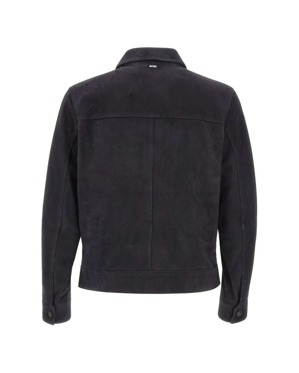 Boss Blue Suede Zip-Up Jacket for men