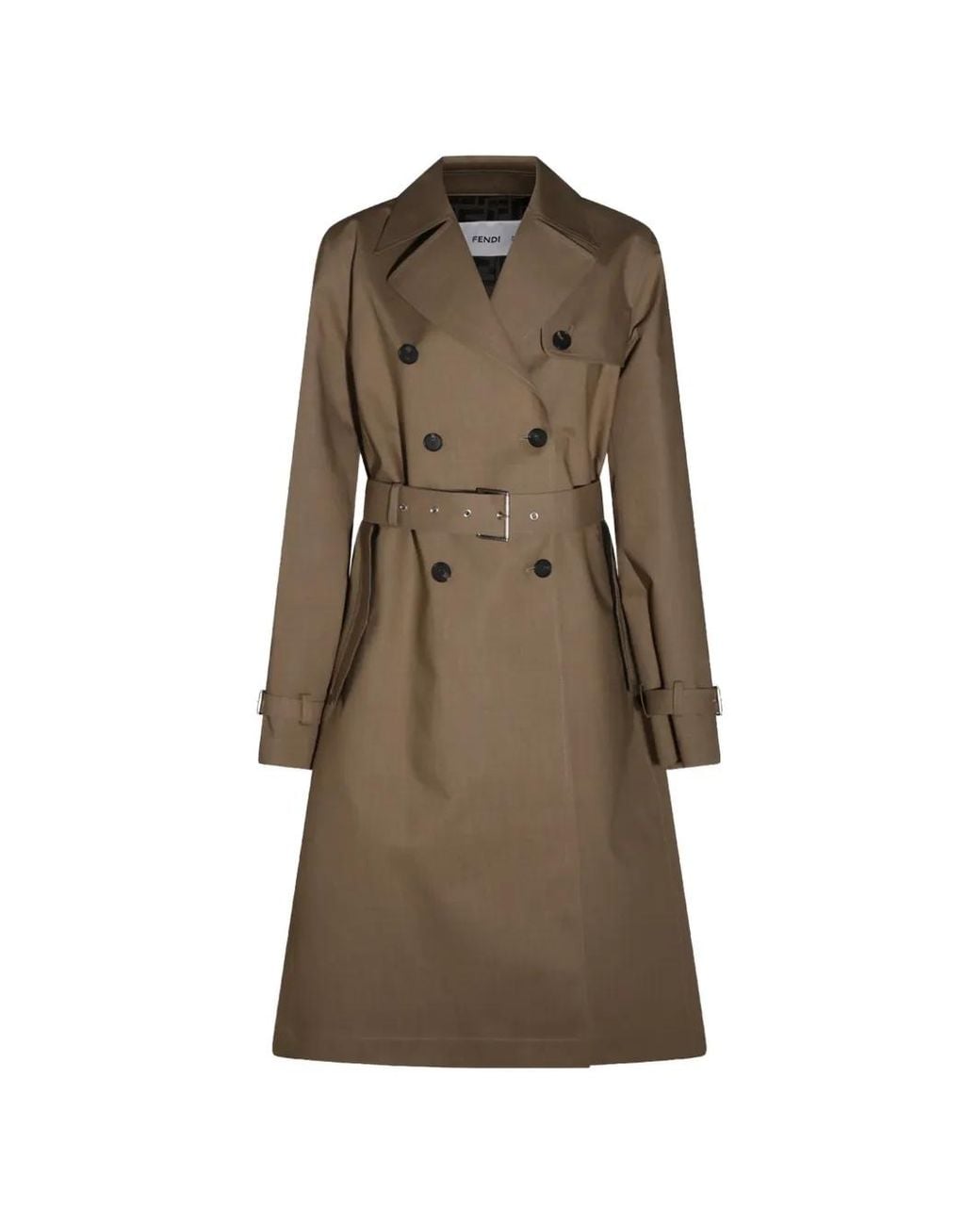 Fendi Natural Mackintosh Fabric Trench Coat
