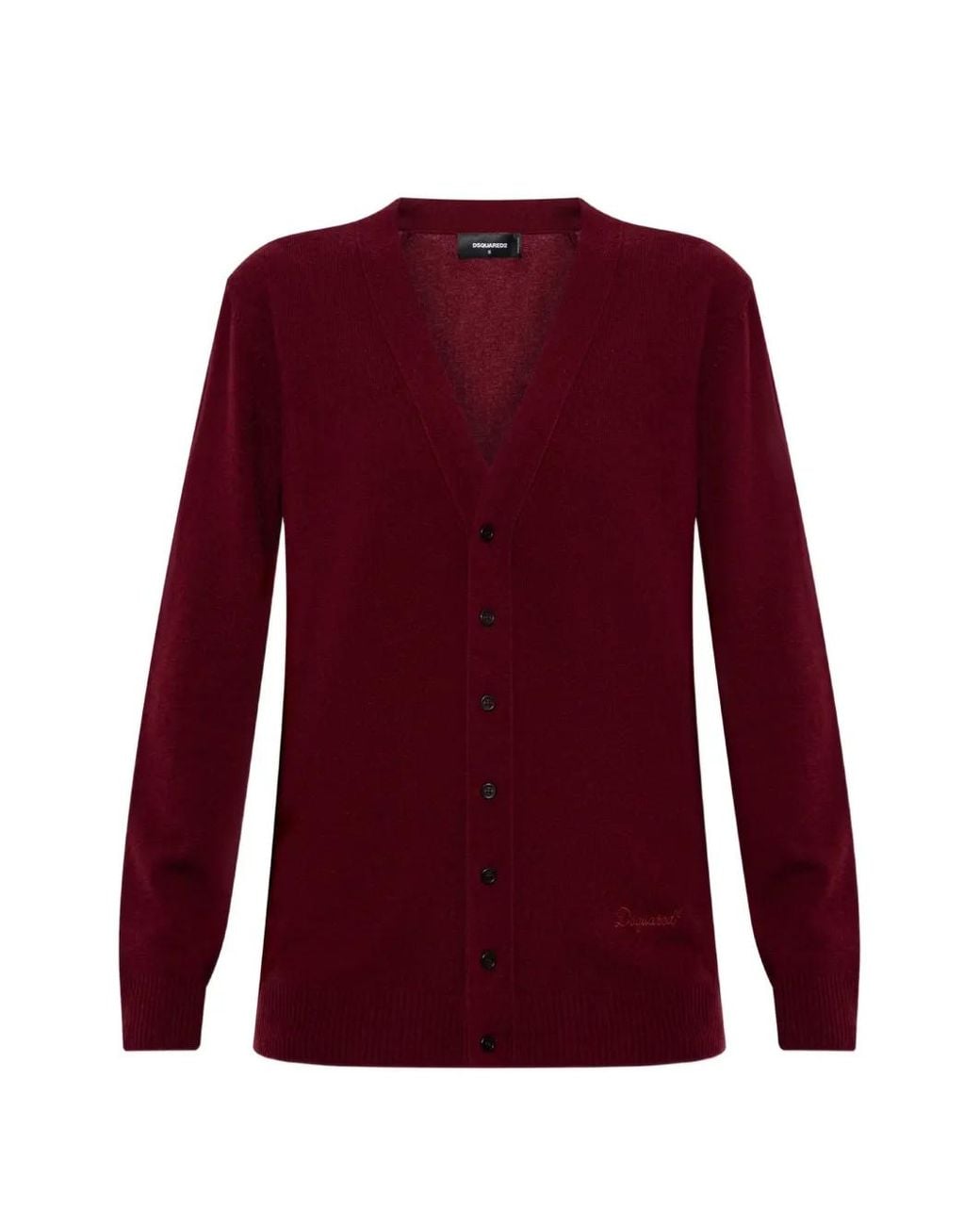 DSquared² Purple Logo-Embroidered V-Neck Cardigan