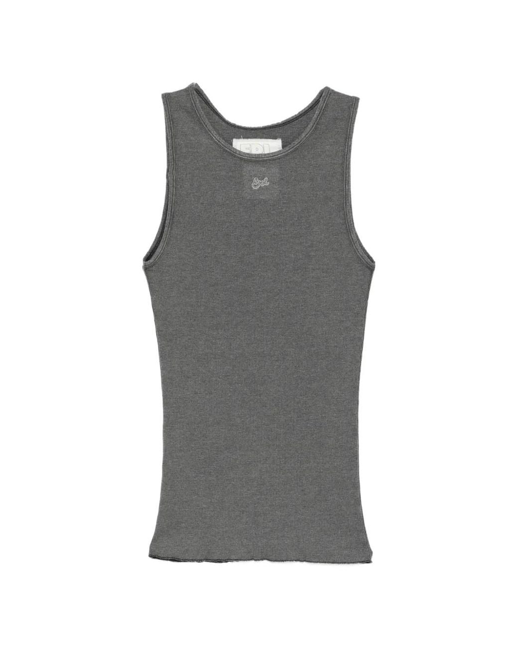 ERL Gray Ribbed Top