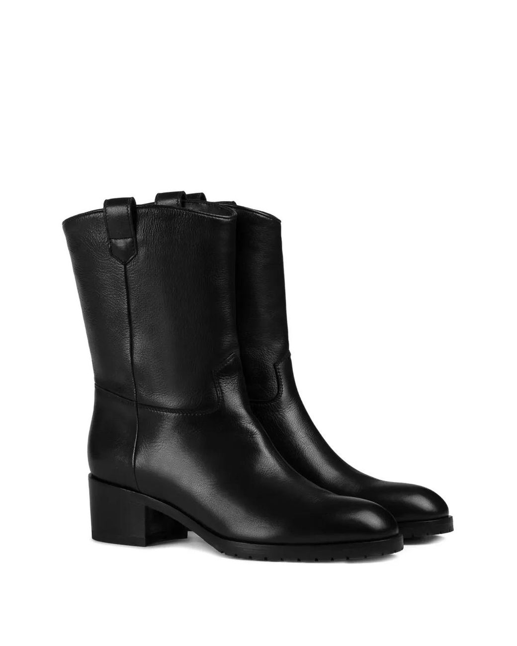 Doucal's Black Zip-Up Leather Ankle Boots
