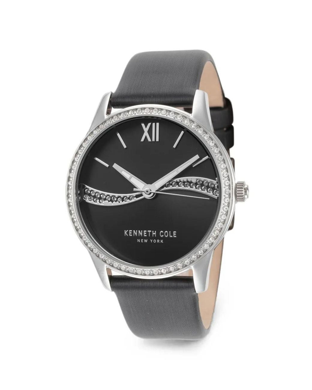 Kenneth Cole Gray Montre À Ornements En Cristal Mm