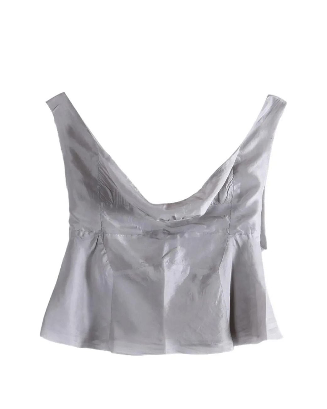 Marc Le Bihan Gray Cowl-Neck Peplum Top