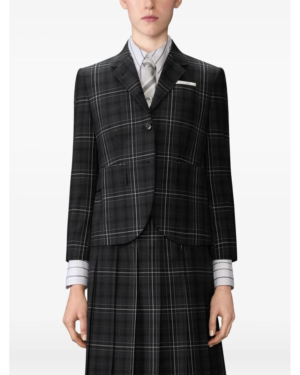 Thom Browne Black Windowpane Plaid Cool Wool Sportcoat