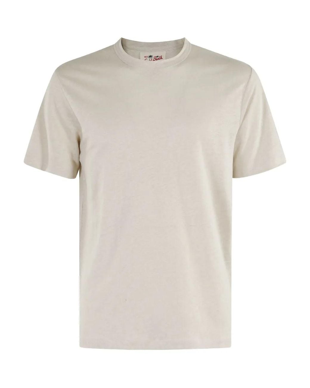 Mc2 Saint Barth White Linen T-Shirt for men