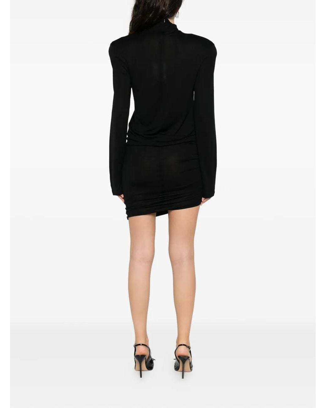 Jacquemus Black Asymmetrical Turtleneck Dress