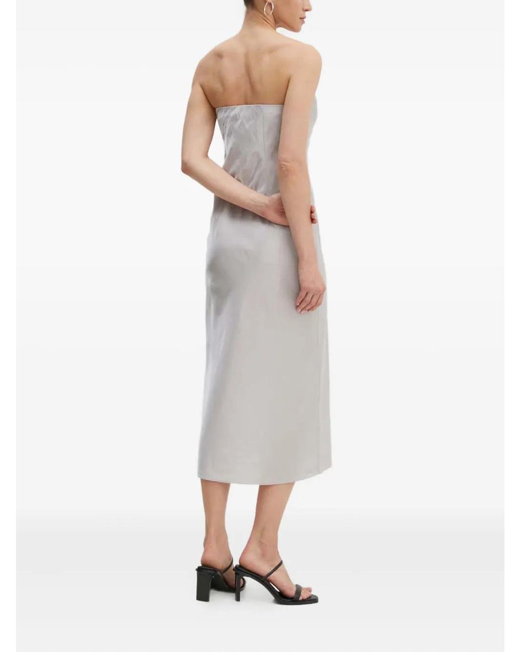 Samsøe & Samsøe White Strapless Midi Dress