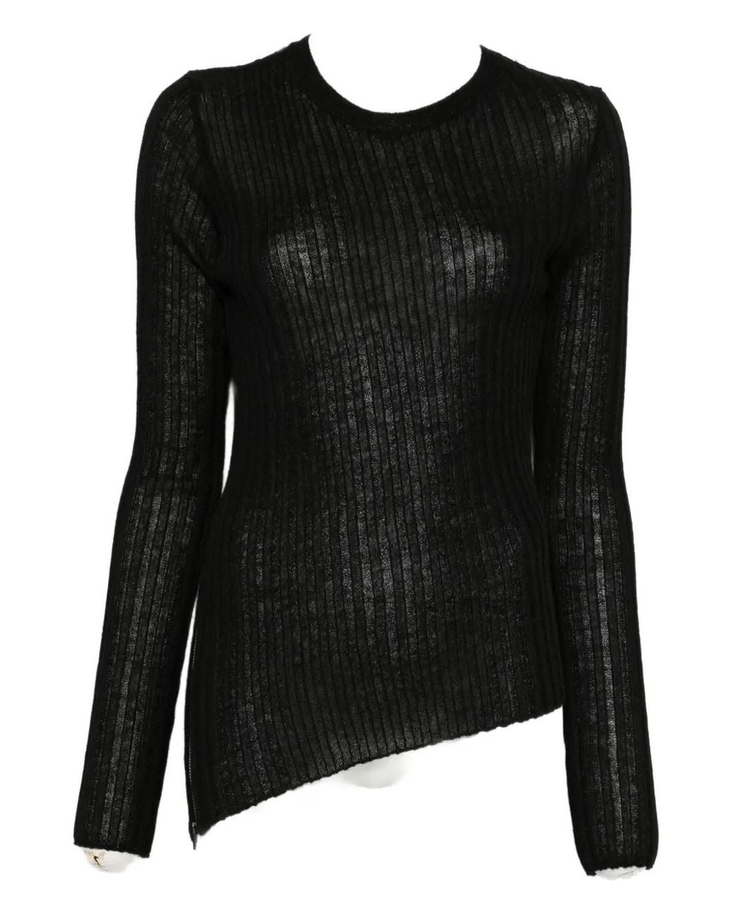 Yohji Yamamoto Black Ribbed-Knit Jumper
